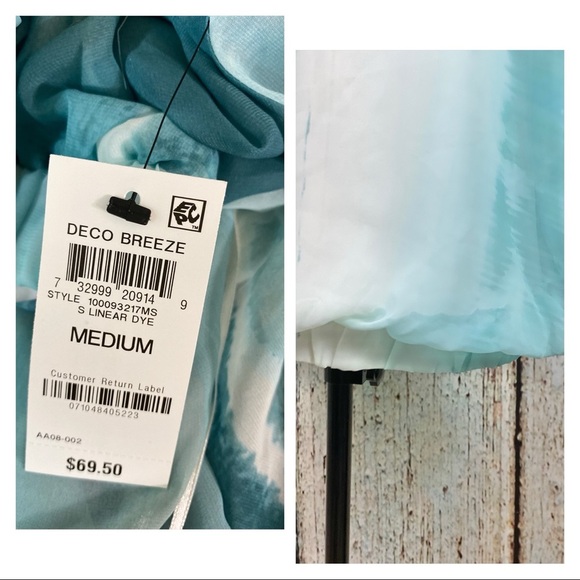 ALFANI NWT Linear Dye Smocked Tie Dye Top - Picture 6 of 12